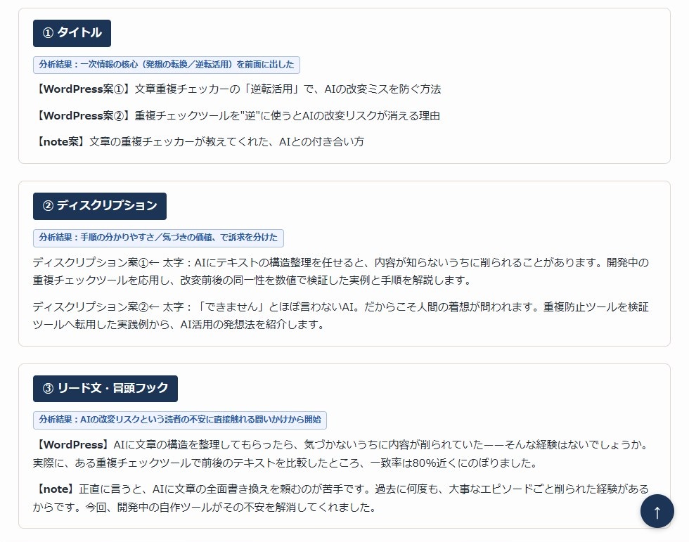 タブ① 構成分析レポートの画面サンプル